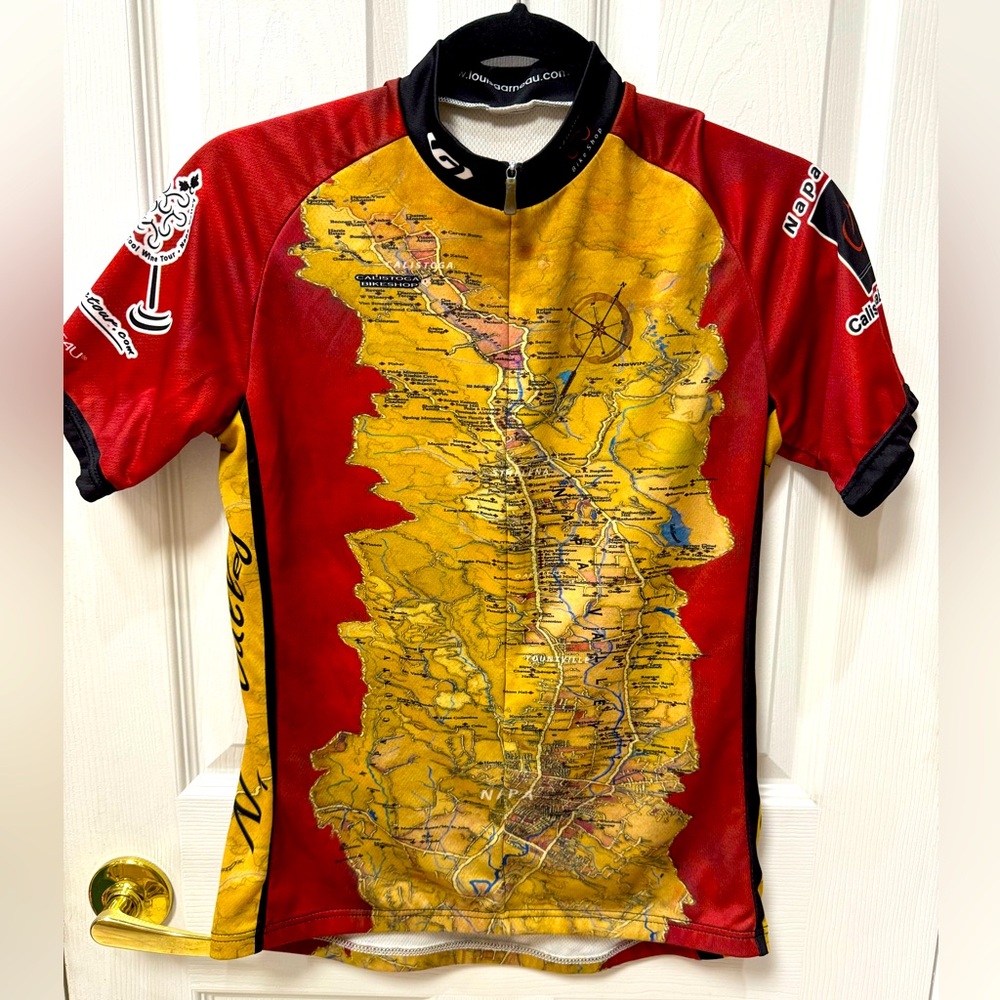 Louis Garneau Jersey Napa Valley Map bicycle Jersey size medium
